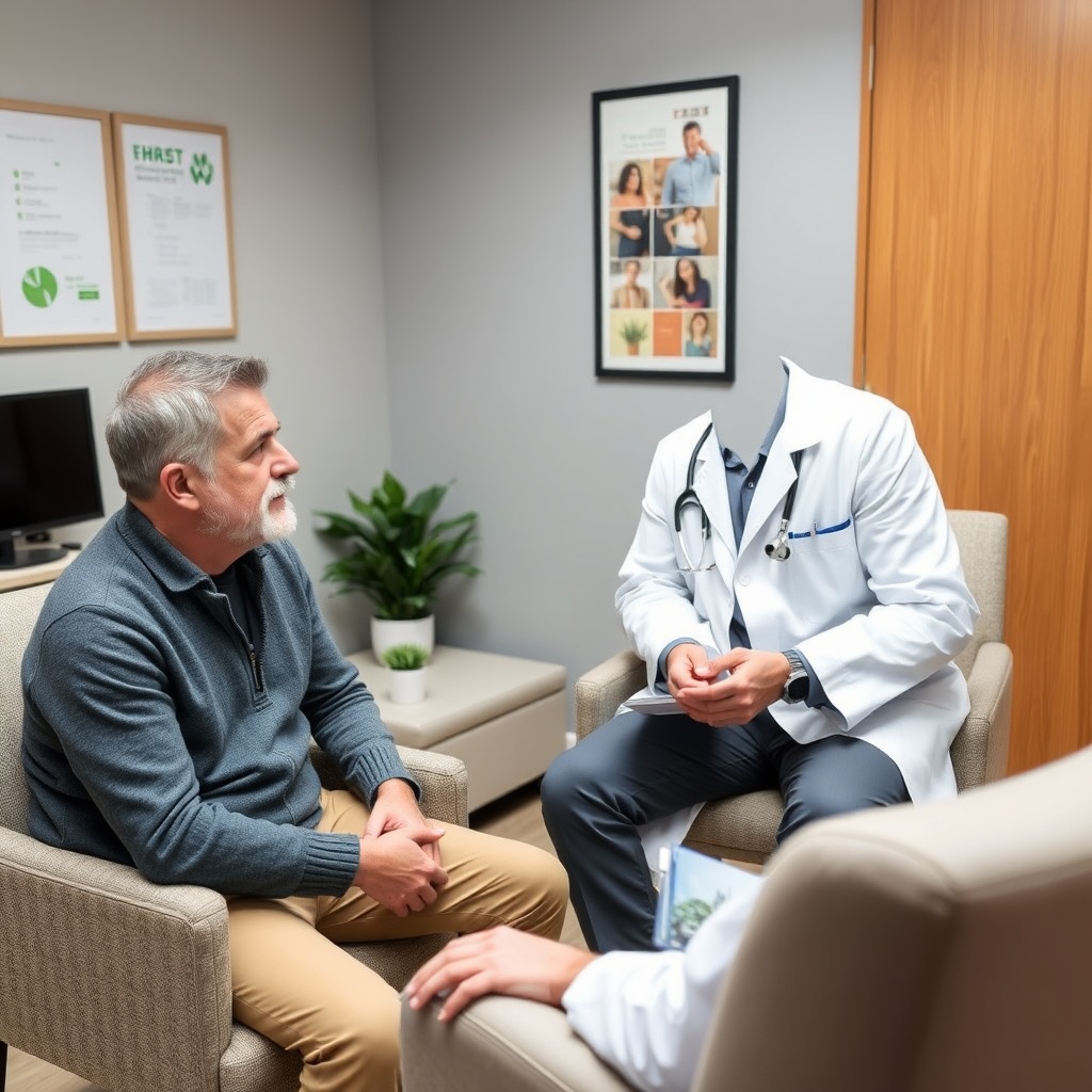 Doctor consulting male patient about sexual health